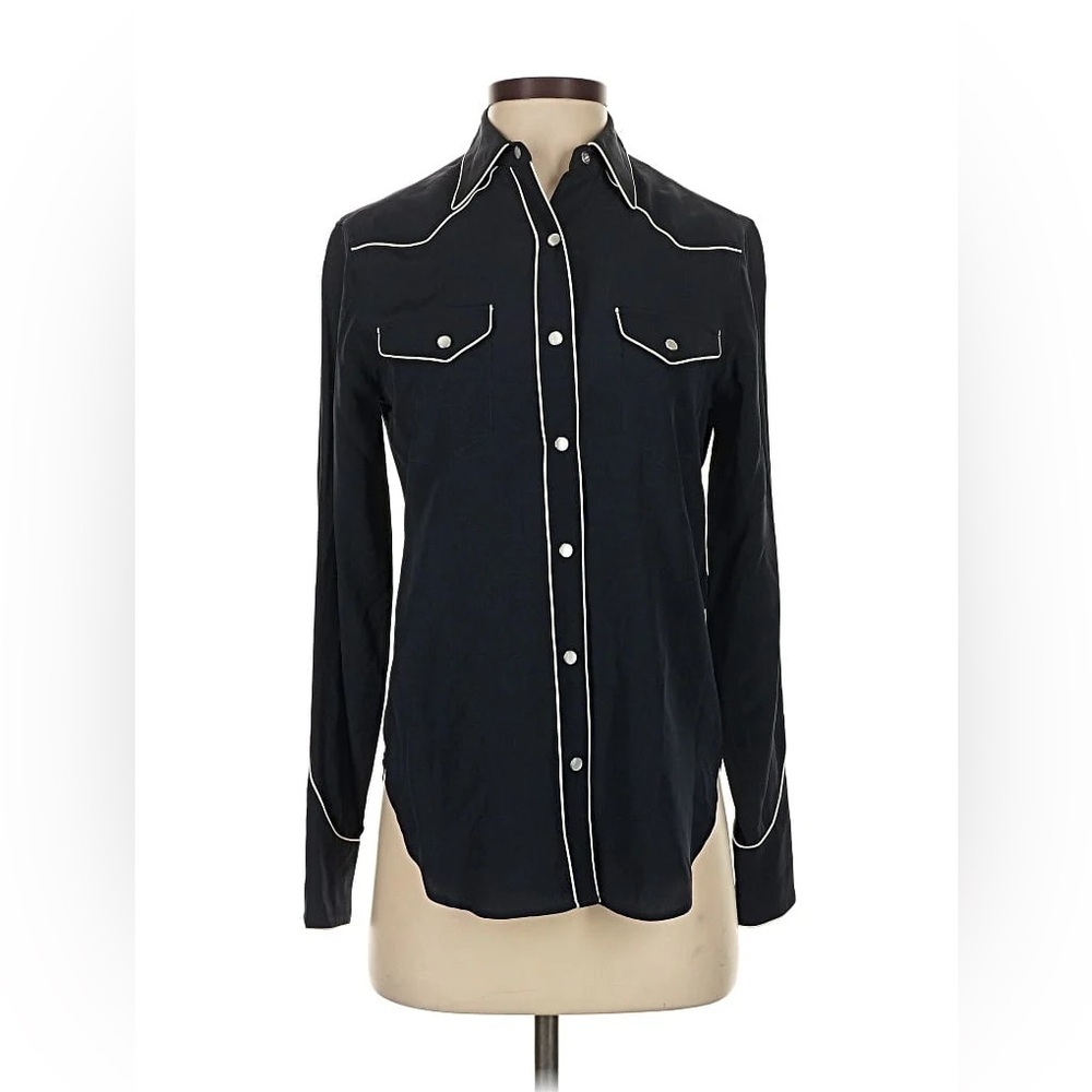 RARE Rag & Bone NWT RARE Western Silk XXS Pearl Snap $395